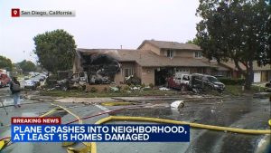 Small plane crashes into San Diego neighborhood, setting homes and cars on fire