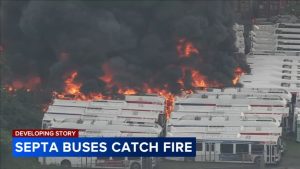 Fire damages 40 decommissioned SEPTA buses at Philadelphia storage yard