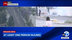 Protesters, federal agents clash after ICE raid in Paramount