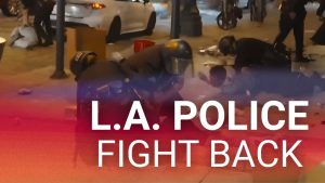 LA police crash-tackle fleeing looters as law enforcement fights to take back control of city