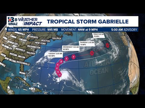Tropics Outlook Sun 8 PM: Gabrielle is expected to become a hurricane later today
