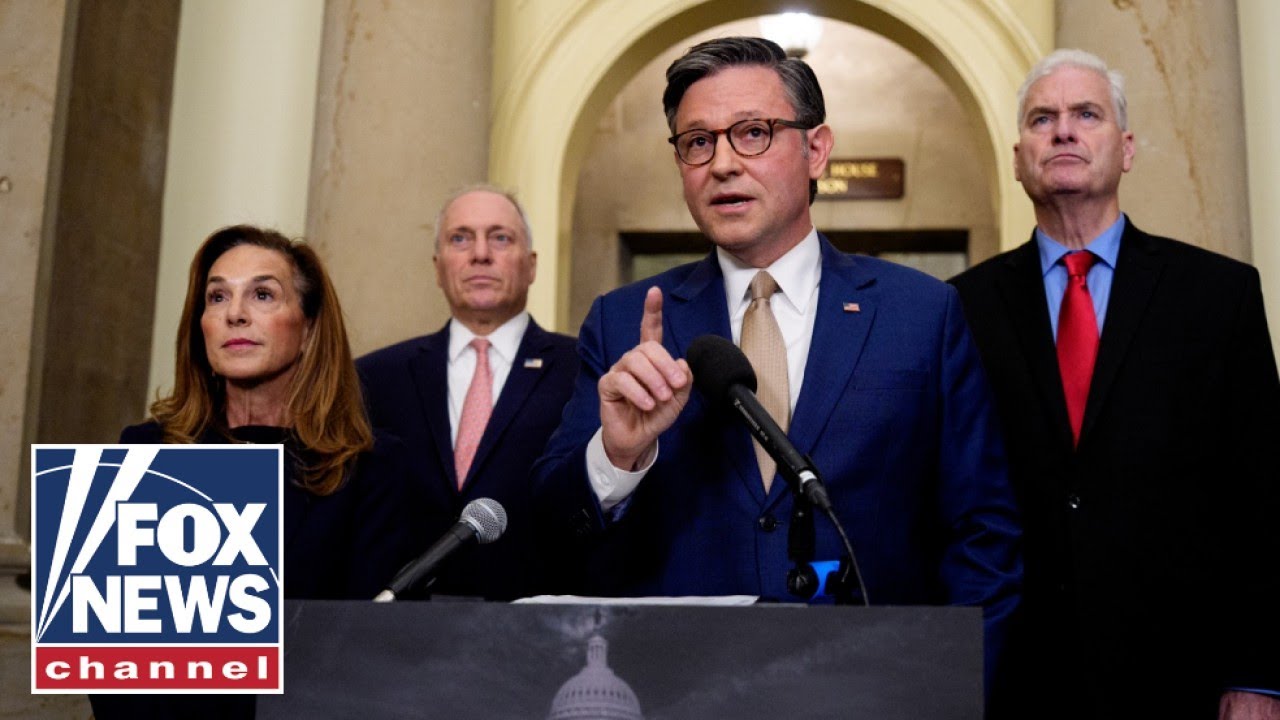 Speaker Johnson, GOP leaders hold press conference as shutdown enters day eight