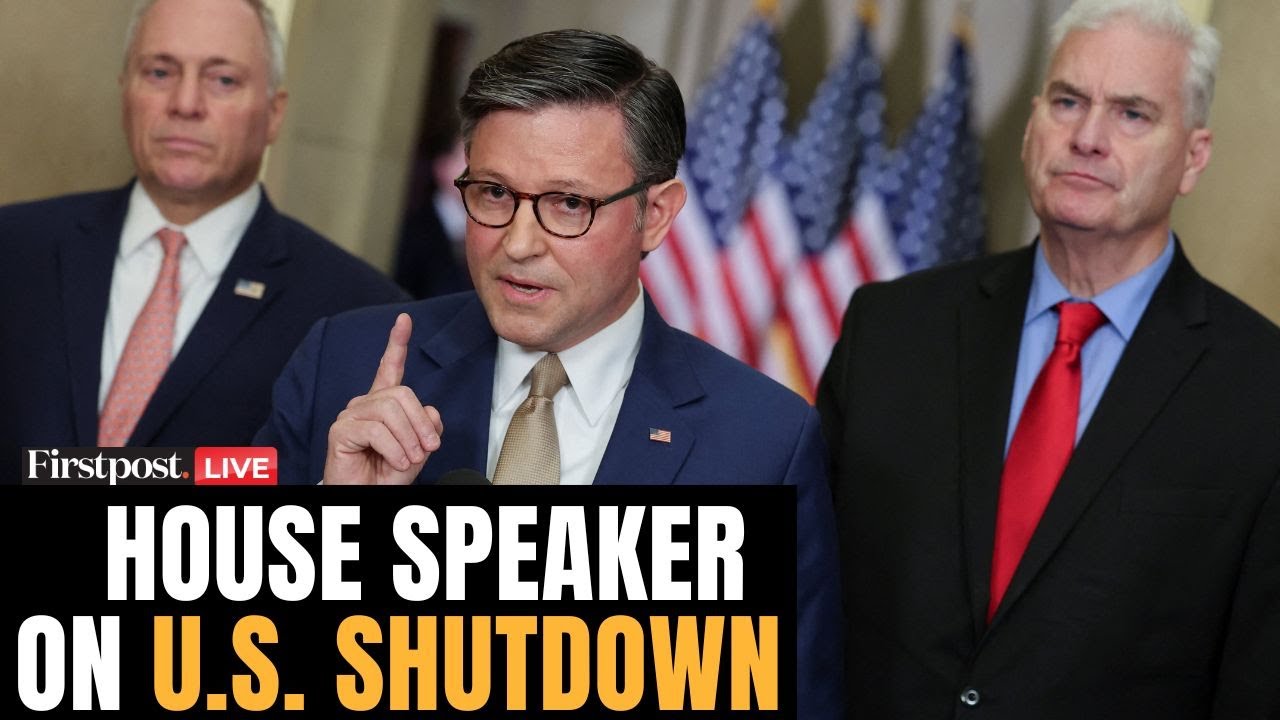 House Speaker Mike Johnson Addresses Media Amid US Govt. Shutdown