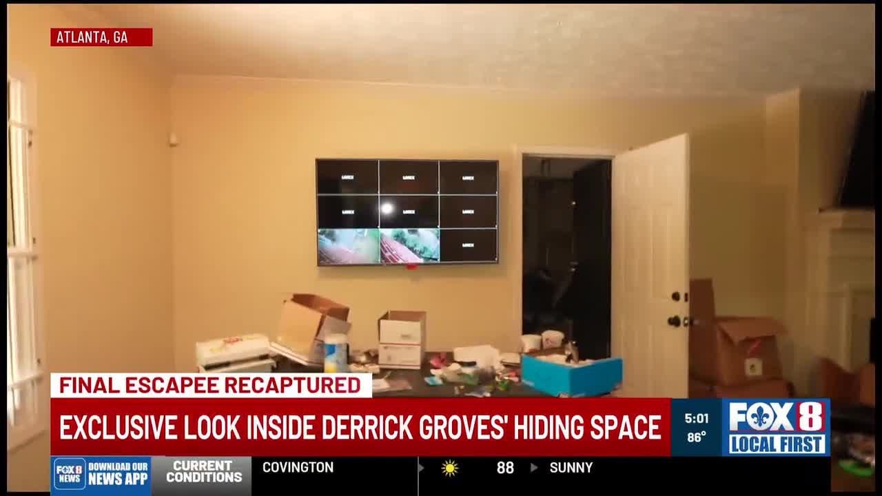 Inside home Derrick Groves allegedly hid in