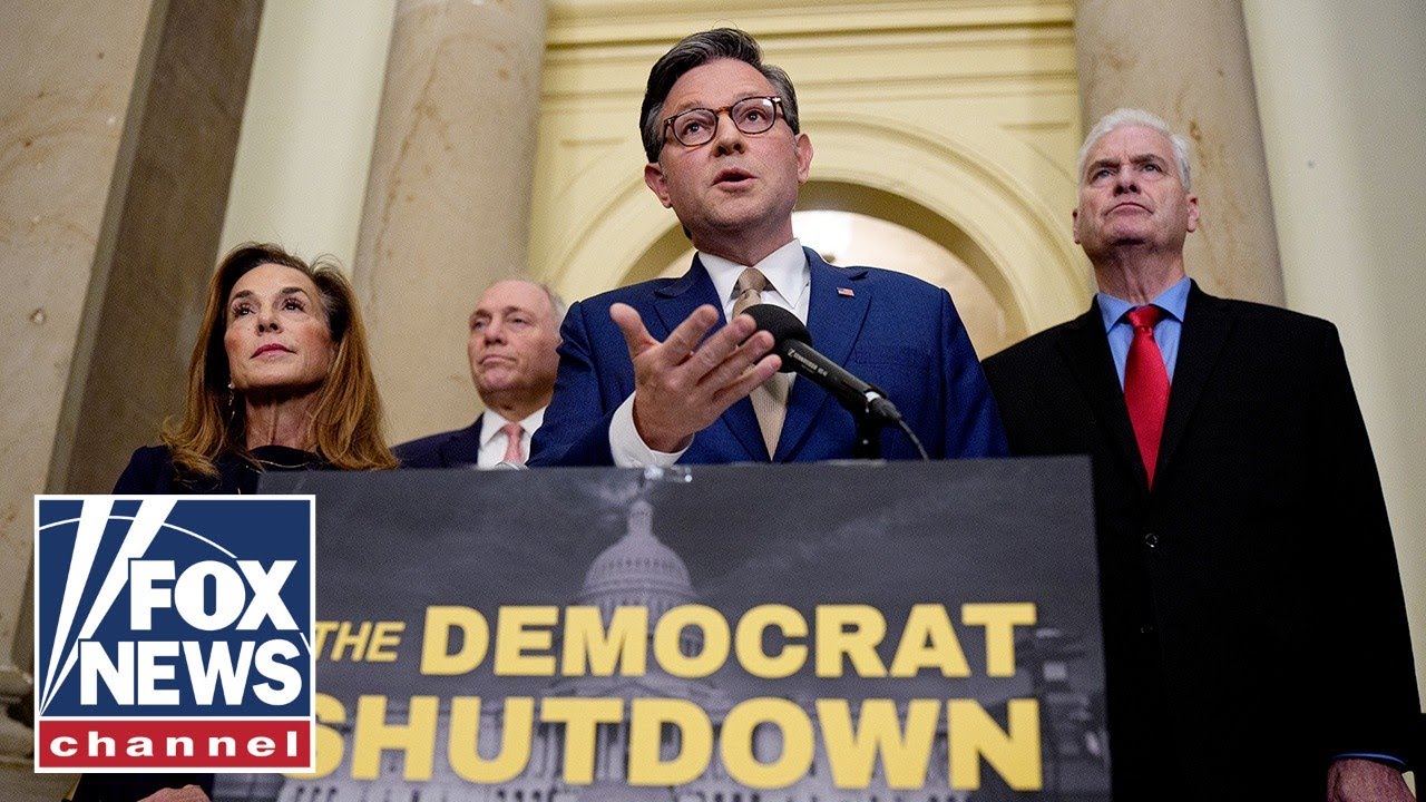 Speaker Johnson holds presser on day 34 of Democrat-led shutdown
