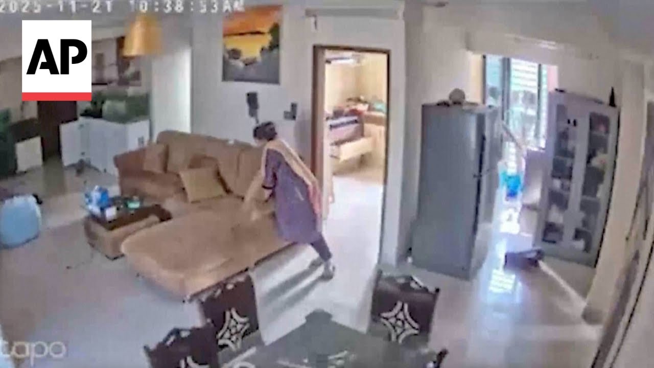 CCTV videos capture the moment an earthquake hit central Bangladesh