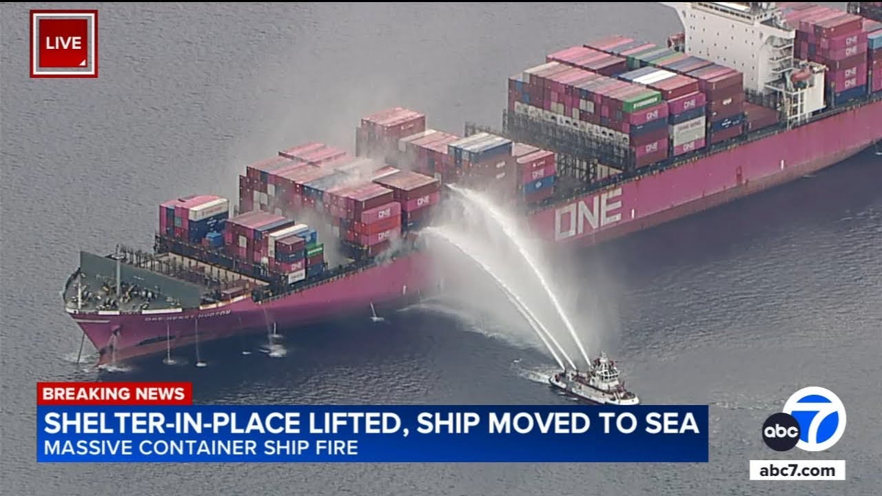 Ship is moved out to sea from Port of LA after fire erupts onboard; shelter-in-place order lifted