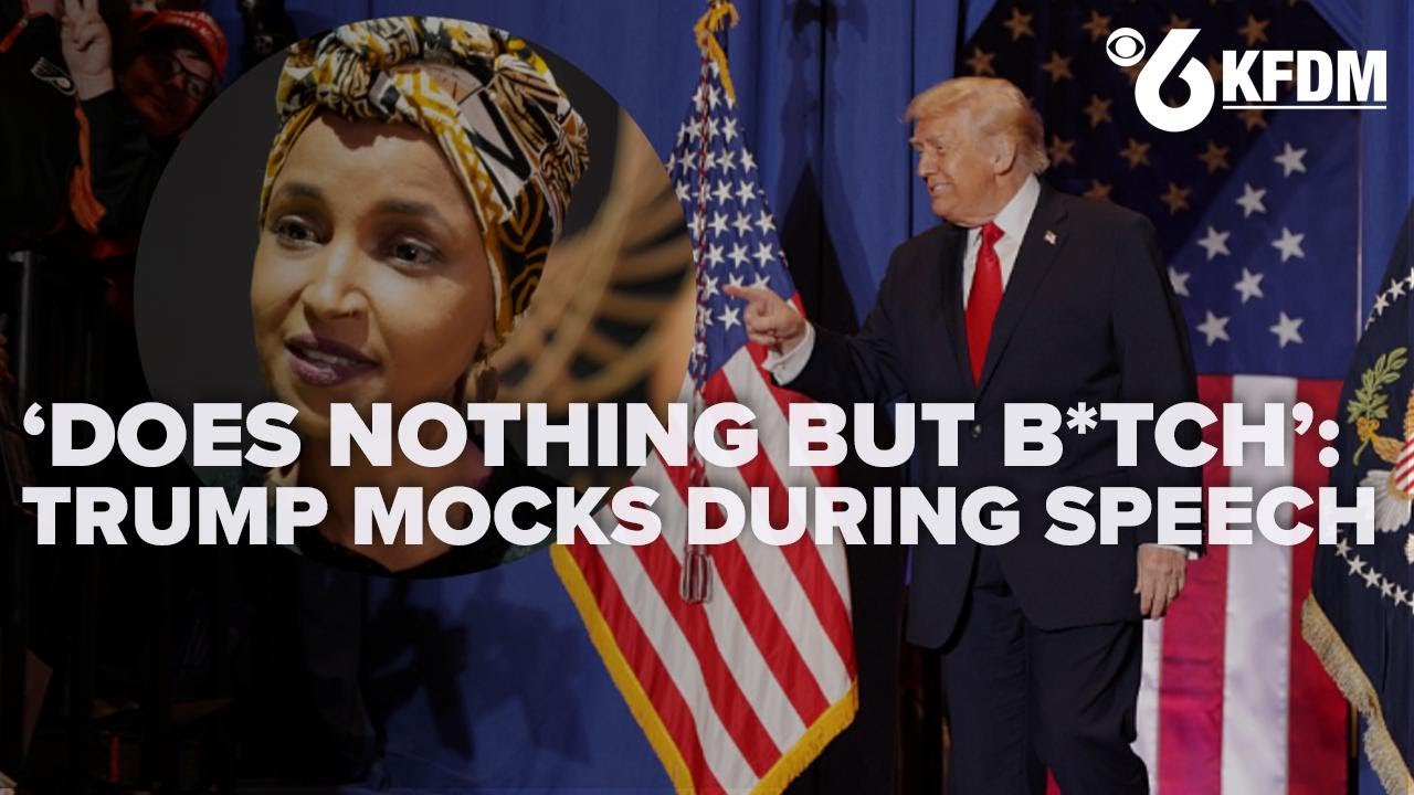 ‘Does nothing but b*tch’: Trump mocks Ilhan Omar during speech in Pennsylvania
