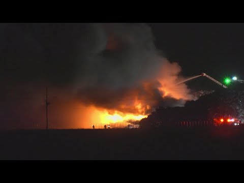 Shelter-in-place remains as a massive fire is burning near the Dayton area