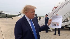 President Trump Gaggles with Press at Joint Base Andrews, Aug. 14, 2026
