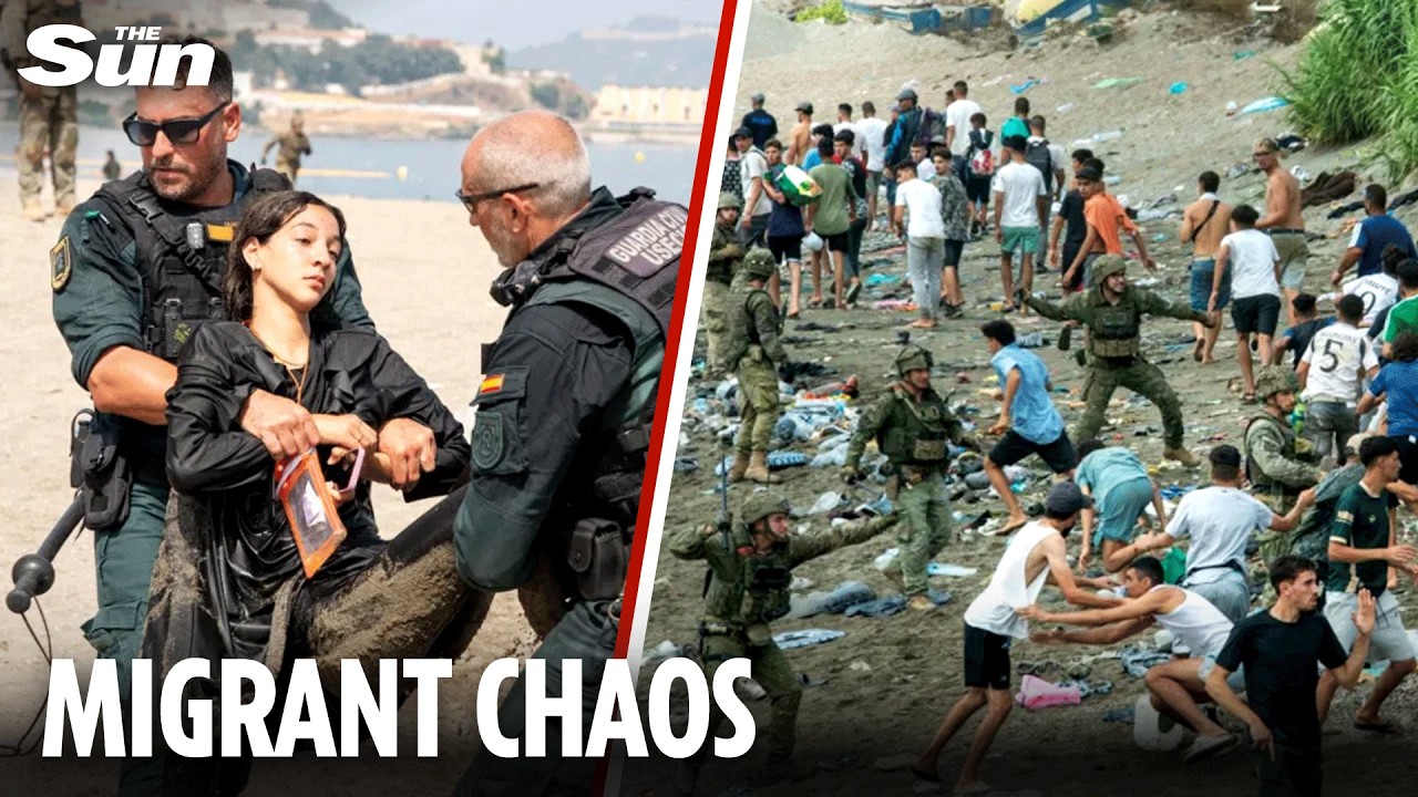 Troops wrestle back control of streets after 60k migrants stormed Spanish enclave by land & sea